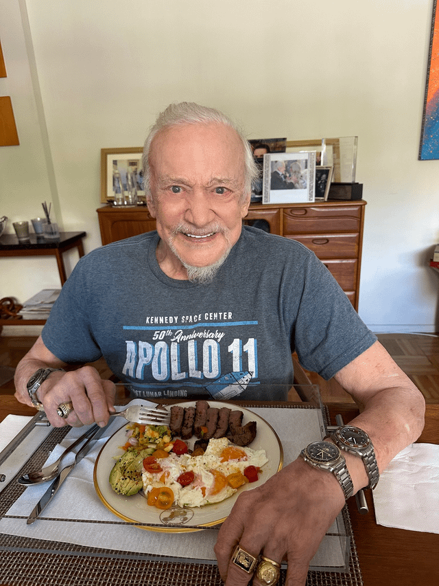 r/MadeMeSmile - Buzz Aldrin on the 54th Anniversary of Apollo 11 launch today