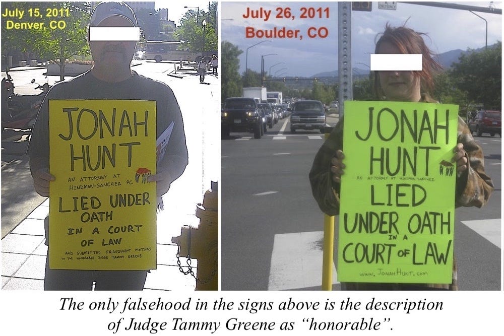 Jonah Hunt Lied Under Oath, July 2011
