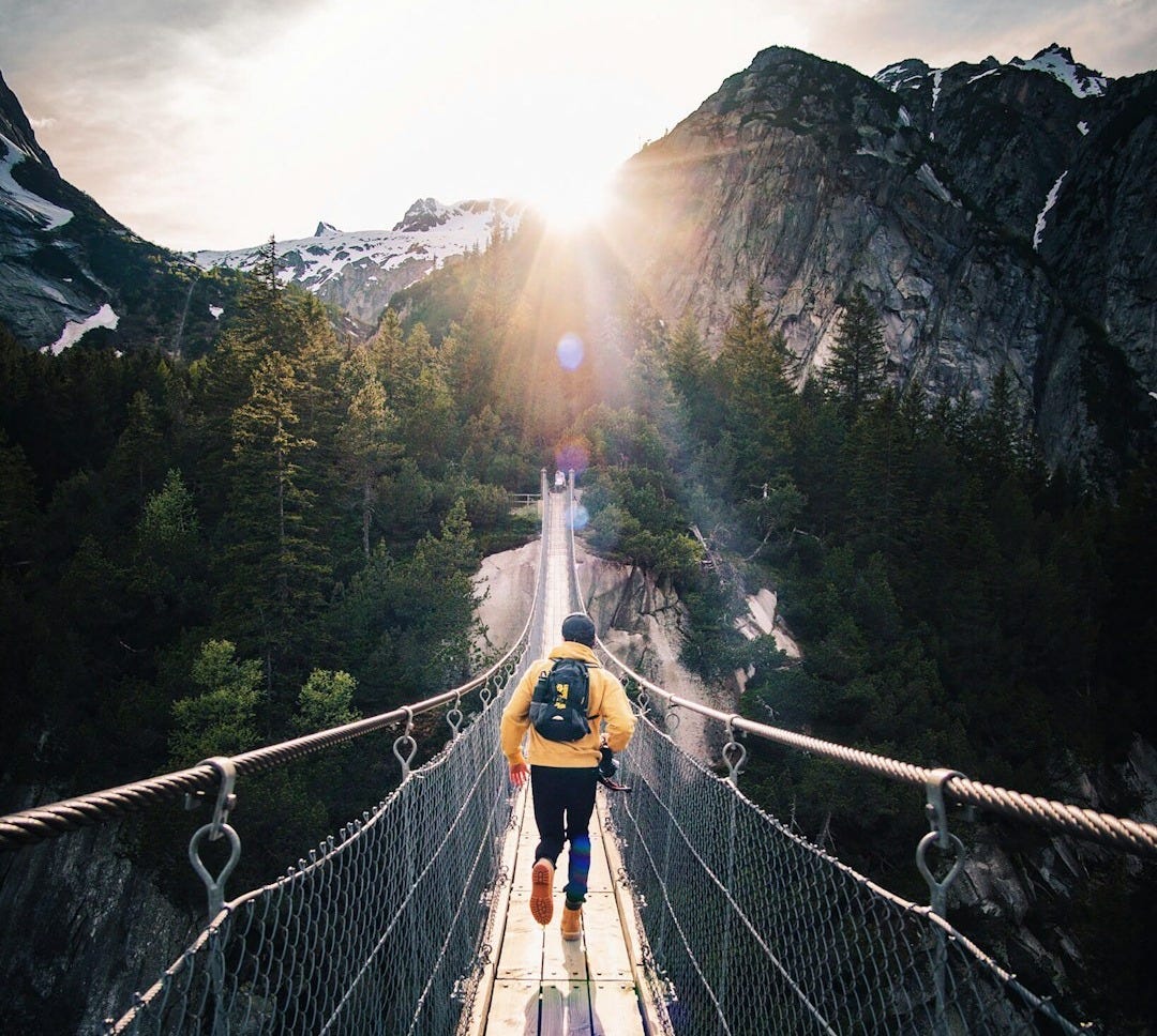 running man on bridge running man on bridge