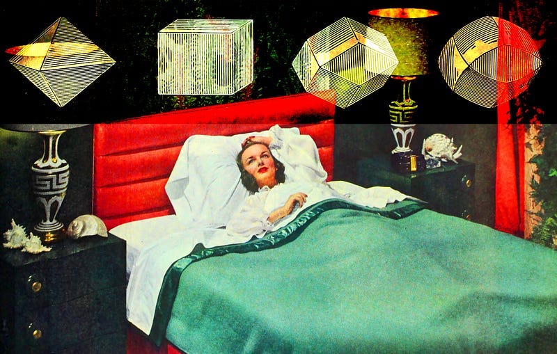 Image of woman lying in bed thinking things through.
