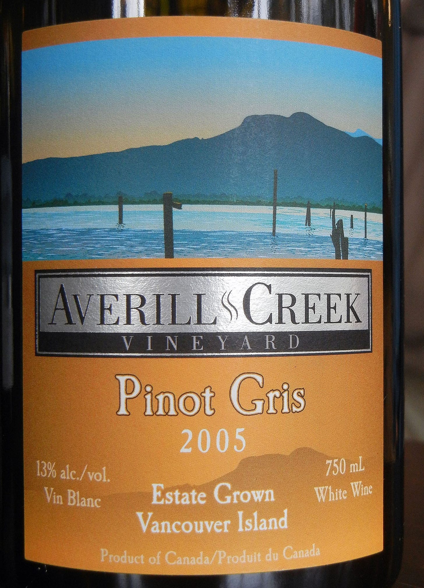 Averill Creek Pinot Gris 2005 Label - BC Pinot Noir Tasting Review 24 