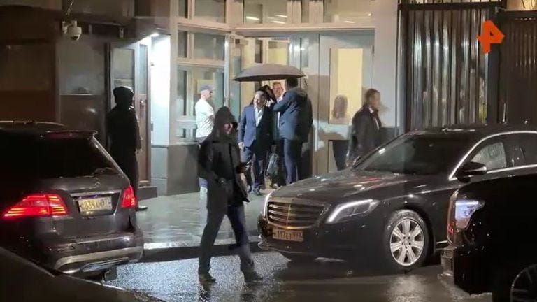 Steve Witkoff leaving the US embassy in Moscow. Pic: Ren TV