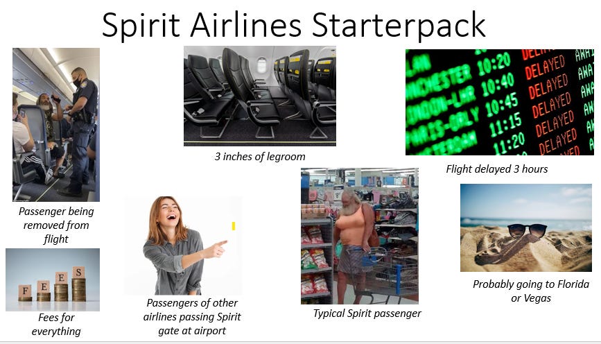 r/starterpacks - Spirit Airlines Starterpack