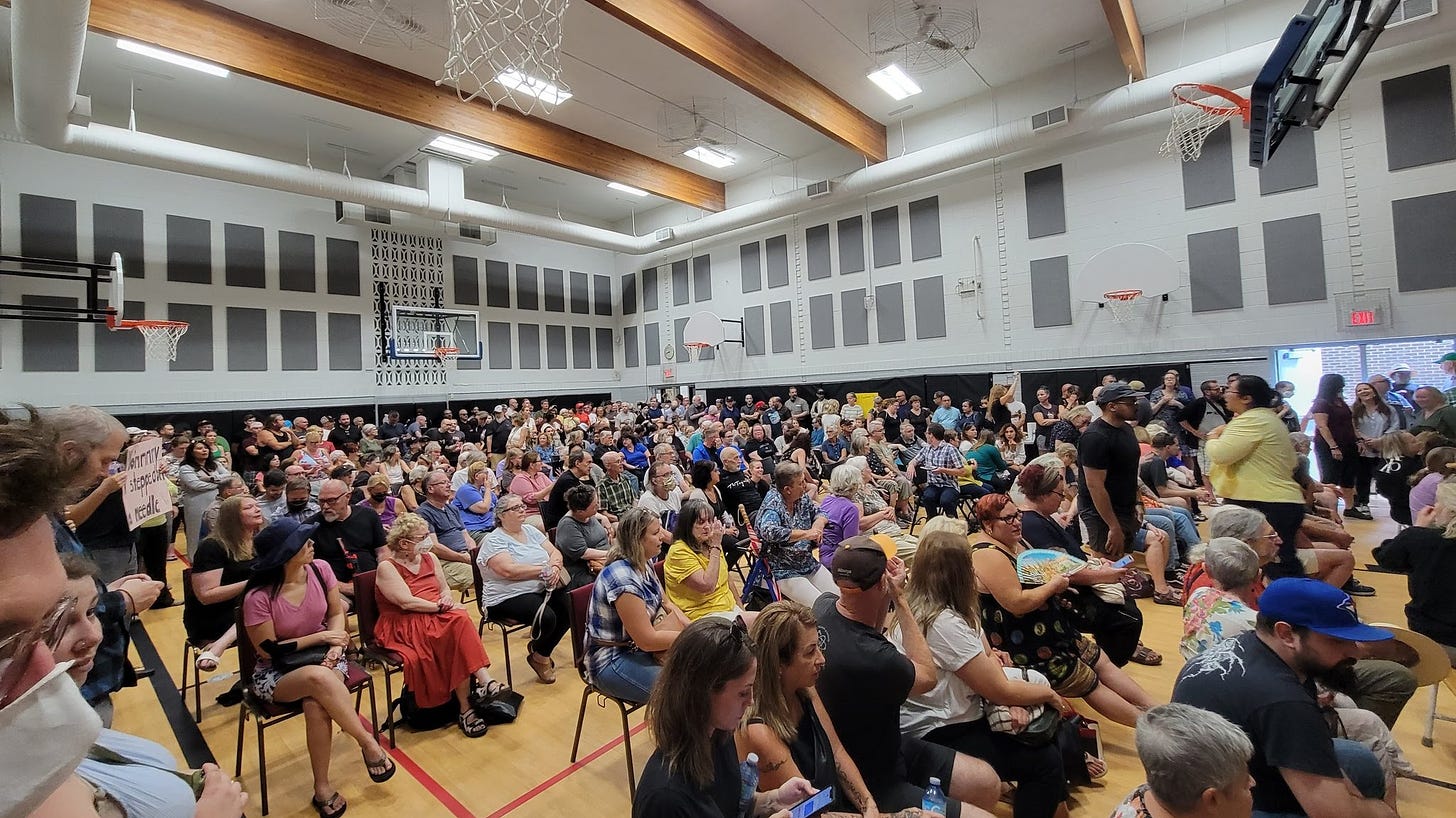 North End Neighbourhood Meeting held in the Bennetto Elementary School Gymnasium 101 on Saturday, August 26 - photo by Joey Coleman 