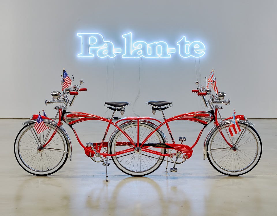 Miguel Luciano, Pa-lan-te, 2017, neon, Smithsonian American Art Museum, Museum purchase made possible by Marianna and Juan A. Sabater, 2020.25.2, © 2017, Miguel Luciano. photo: Jason Wyche