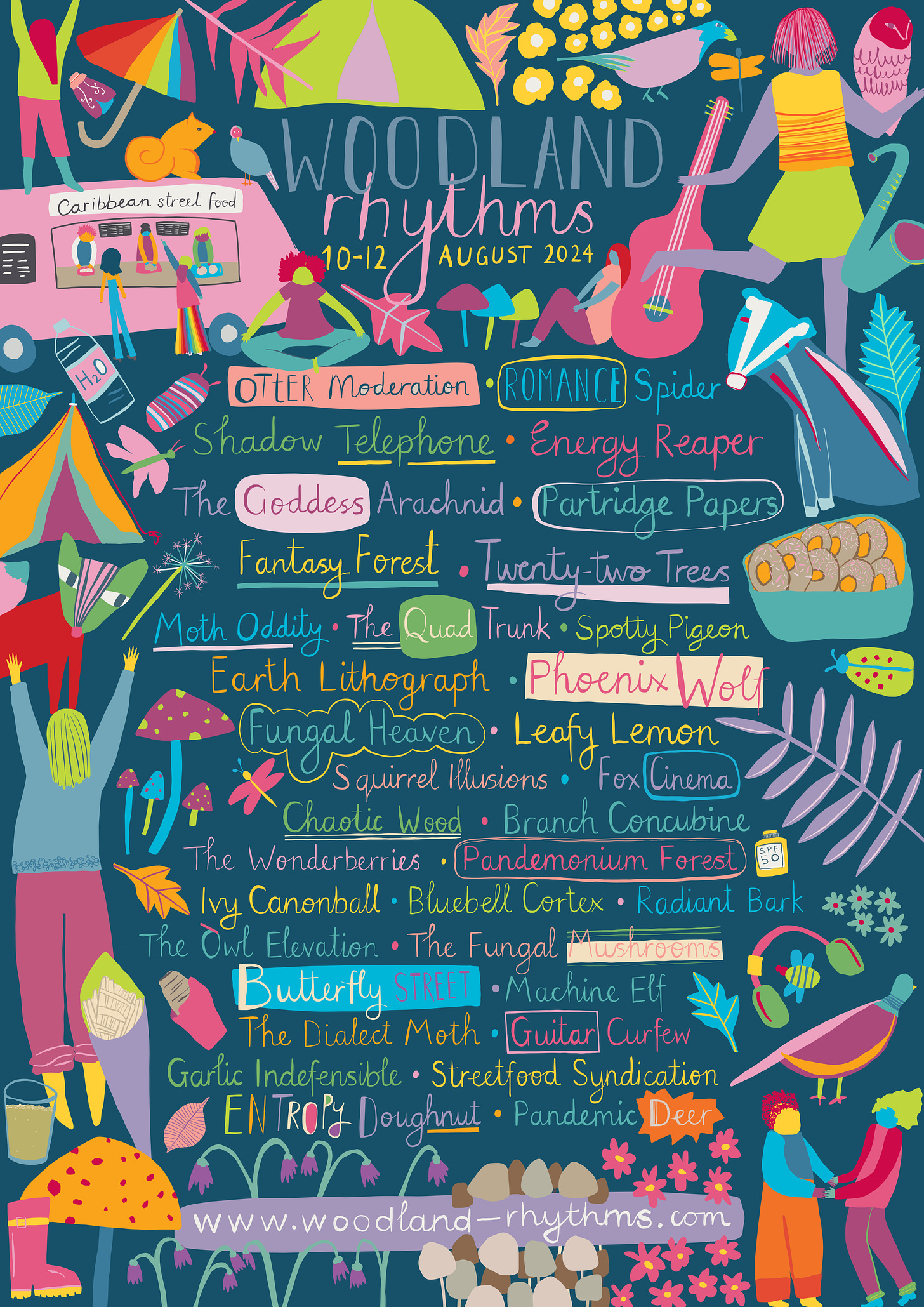 Hand Lettering: Illustrated and hand-lettered music festival poster