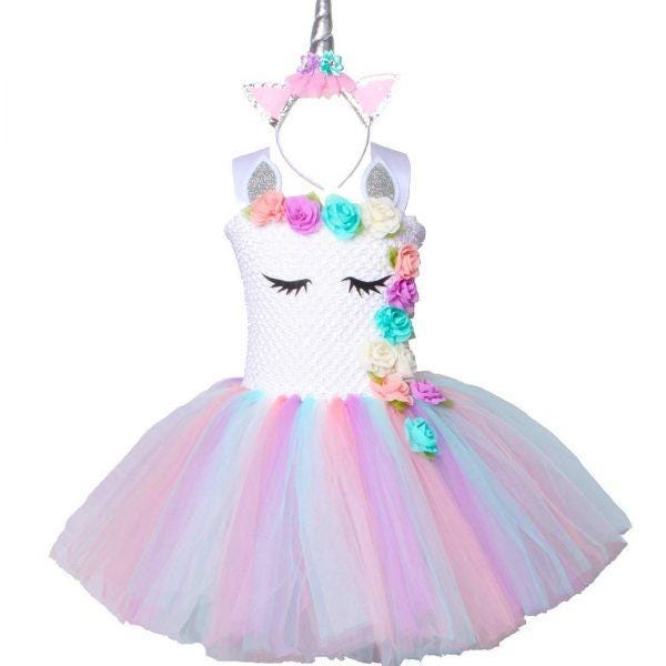 Little Girls Rainbow Unicorn Tutu with Headband 2019 hottest holiday toys gift kids