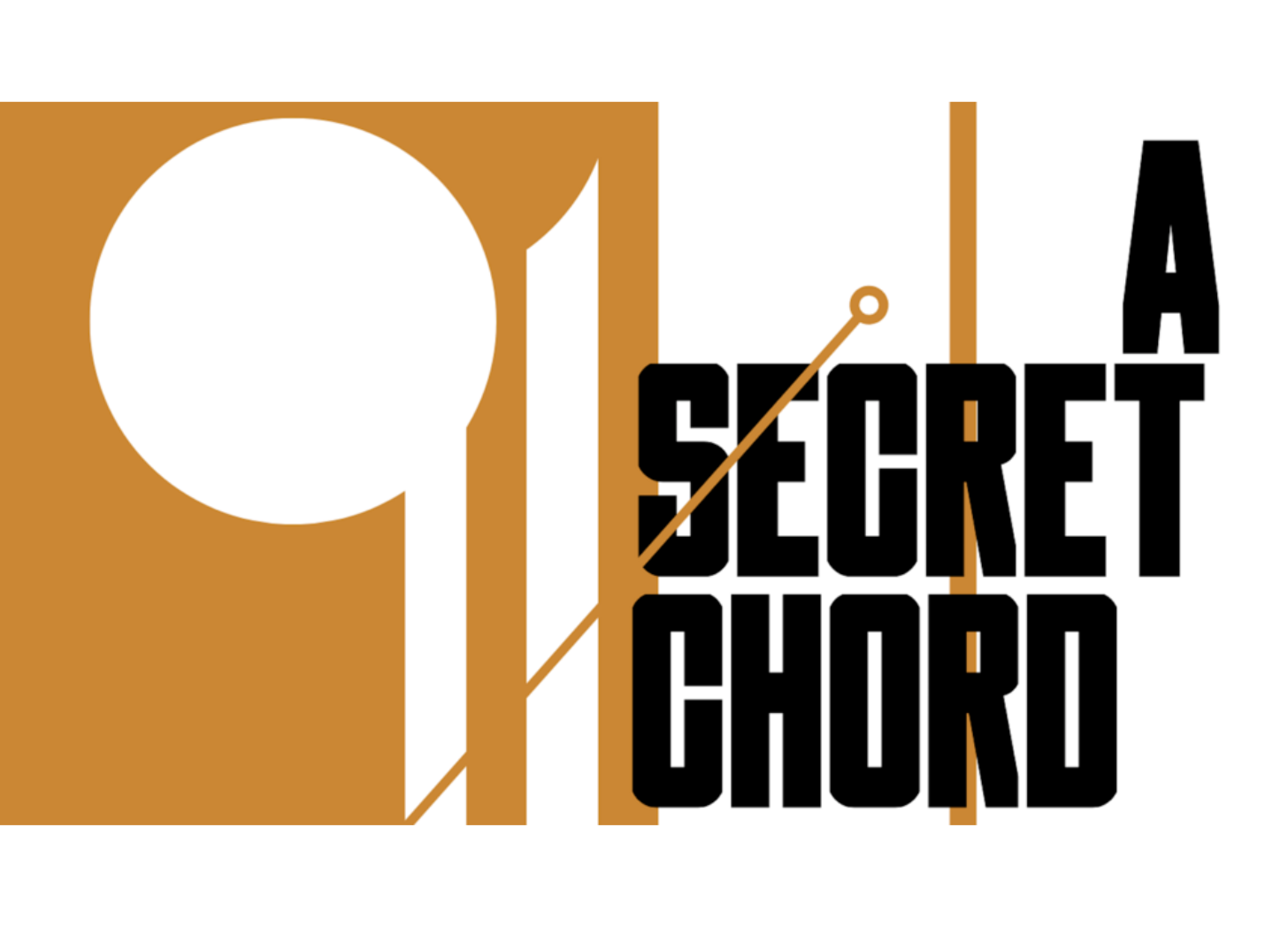An abstract Art Deco rendition of a golden cello alongside the title. 