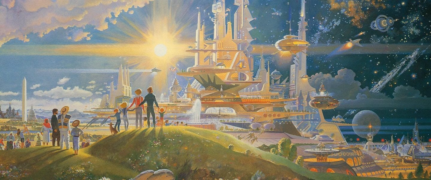 An artist’s visualization of a utopia.