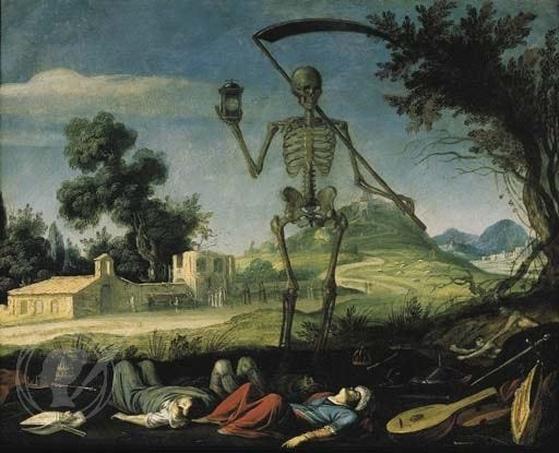 A landscape with the Grim Reaper