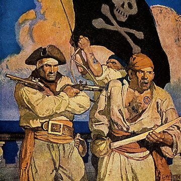 “Pirates” Treasure Island Cover by NC Wyeth | Poster