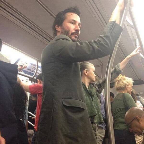 Keanu Reeves taking the subway. : r/pics