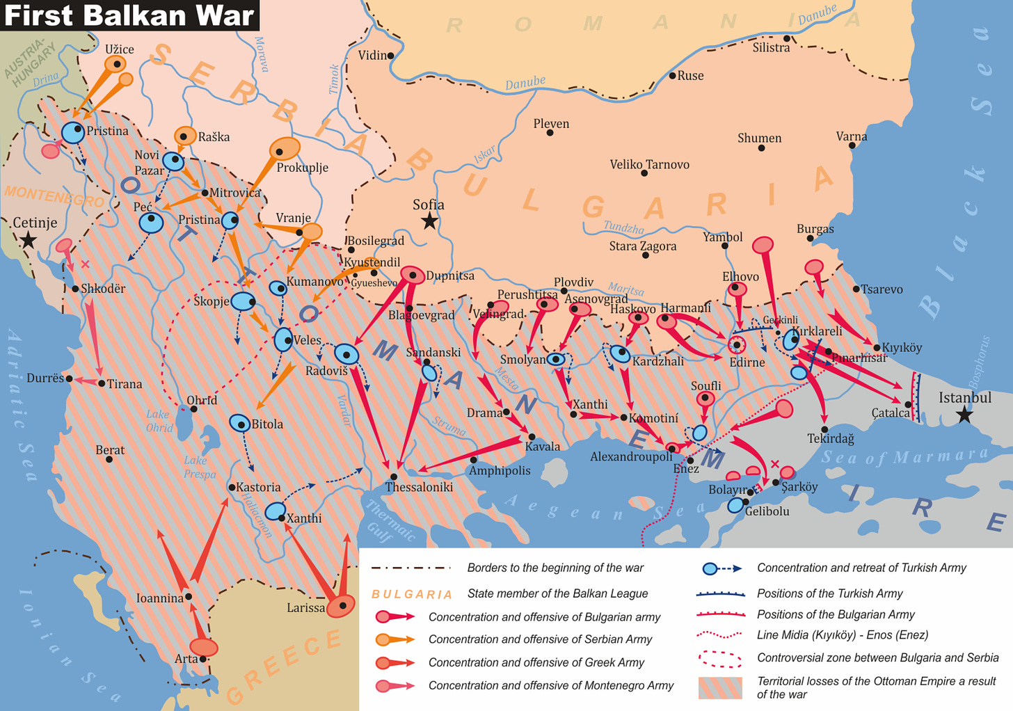 The First & Second Balkan War - A Year of War