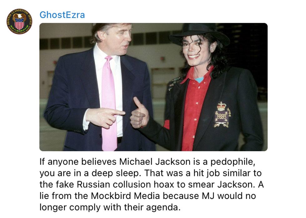 If anyone believes Michael Jackson is a pedophile, you are in a deep sleep. That was a hit job similar to the fake Russian collusion hoax to smear Jackson. A lie from the Mockbird Media because MJ would no longer comply with their agenda.