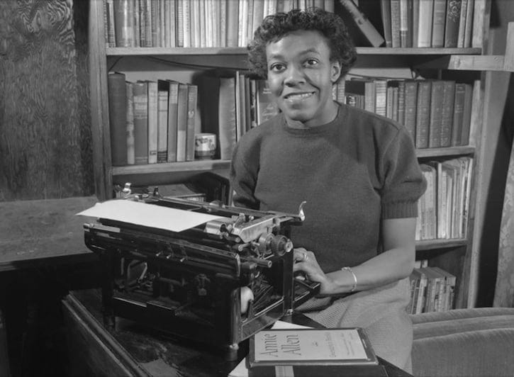 Gwendolyn Brooks at her desk