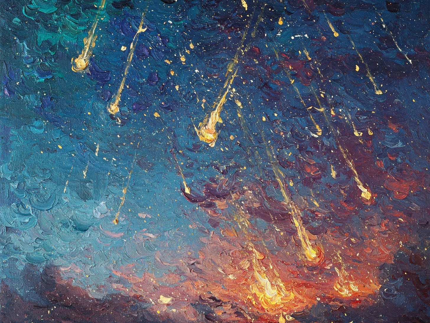 Stardust falling from the sky. Generated with Google Gemini.