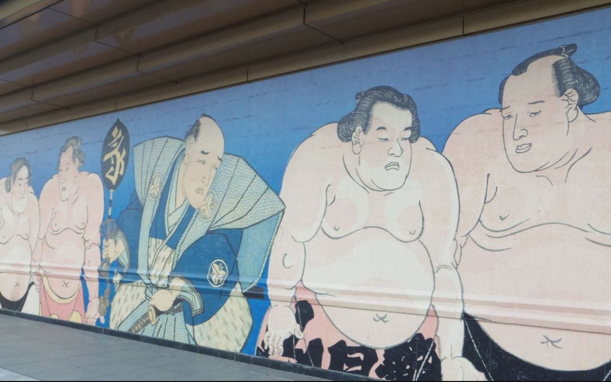Wall painting of Sumo