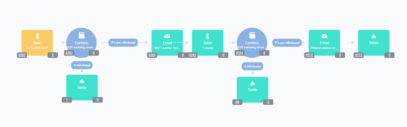 Exemple de workflow de nurturing avec le marketing automation