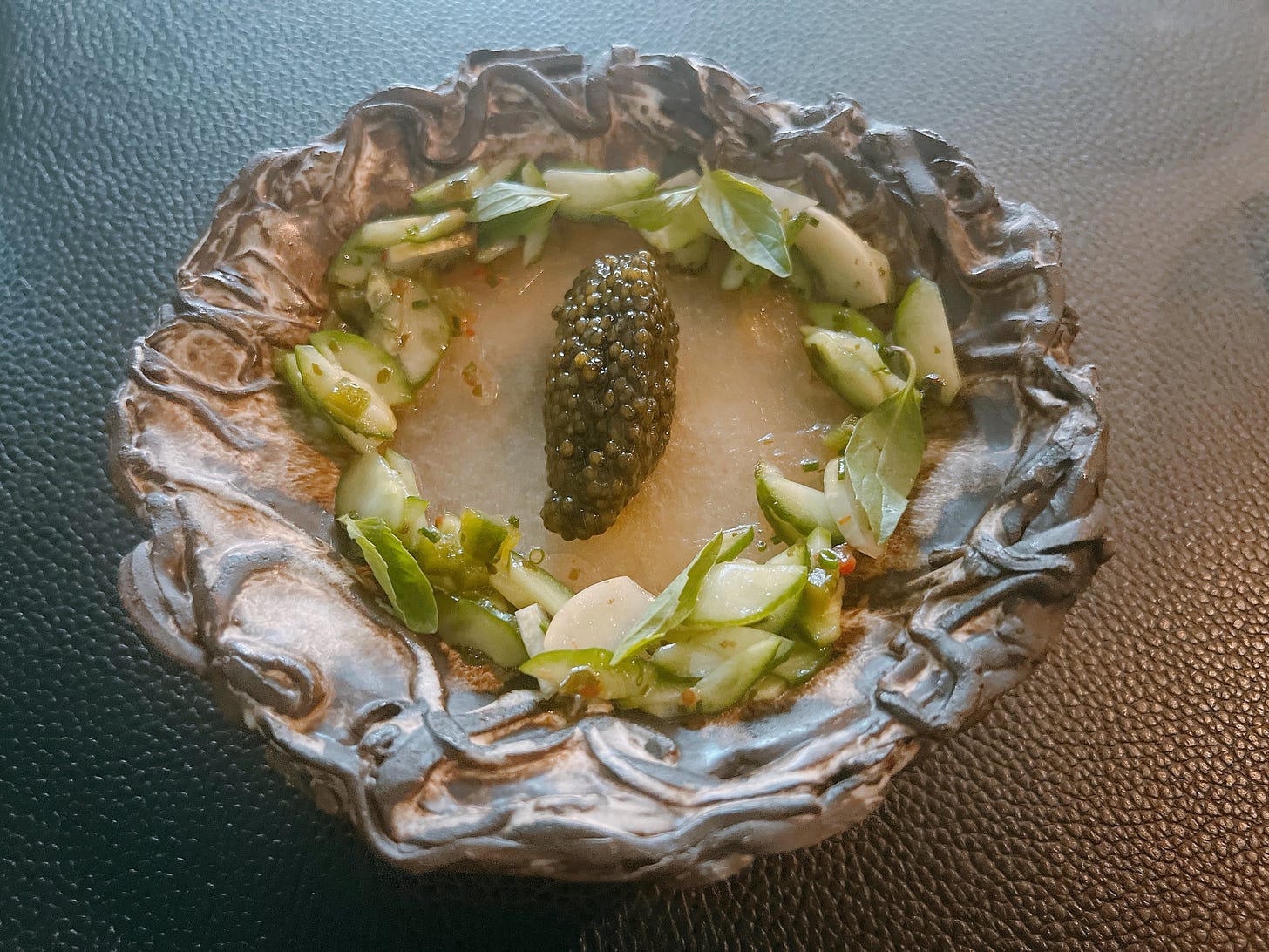 Potato, gazpacho, caviar