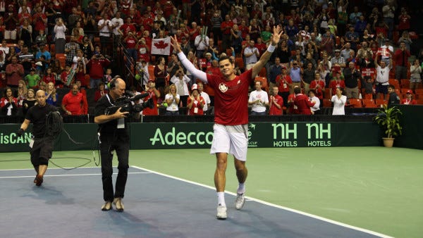 milos raonic helps betting odd for davis cup 2015 canada