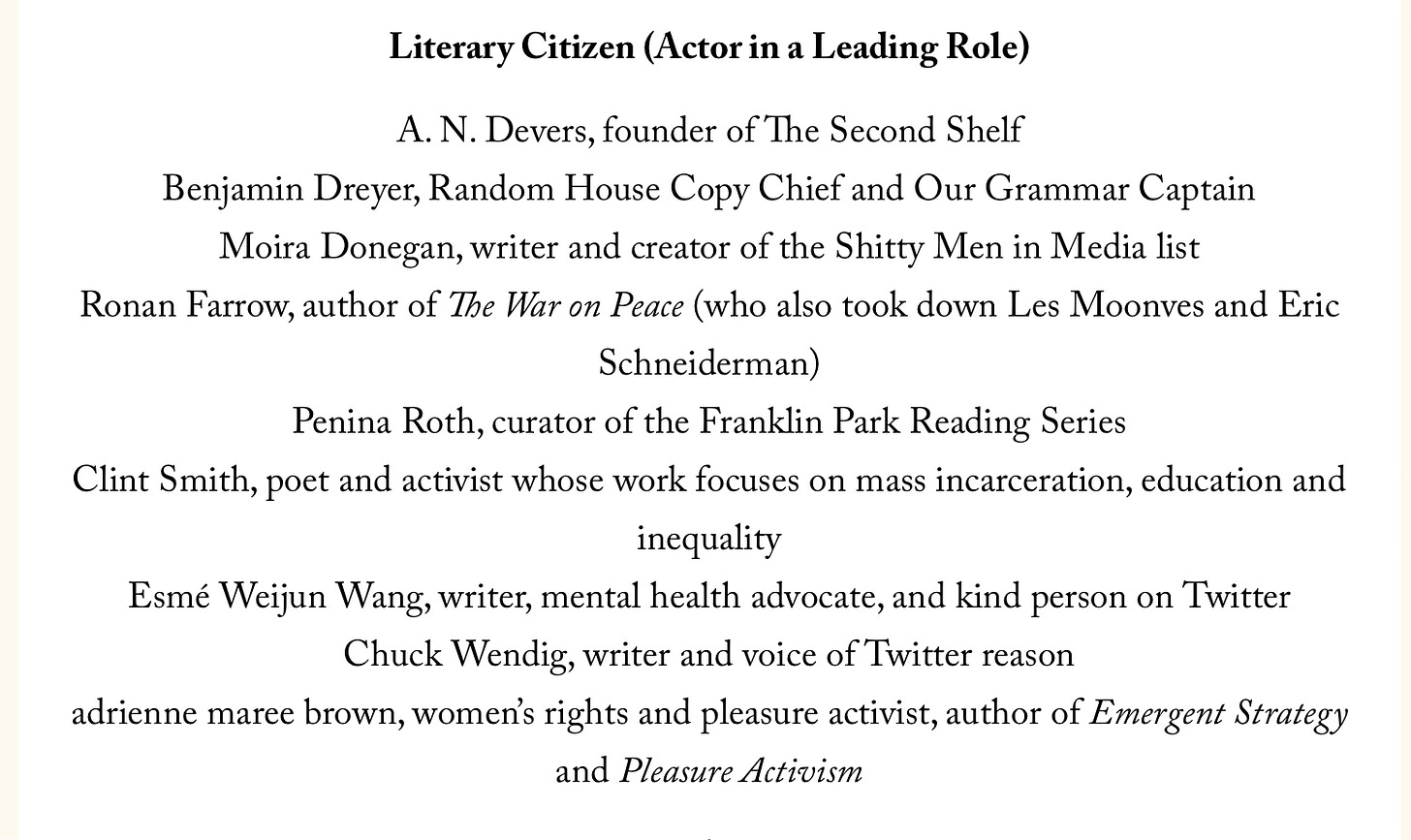 literary citizen text: actor in a leading role