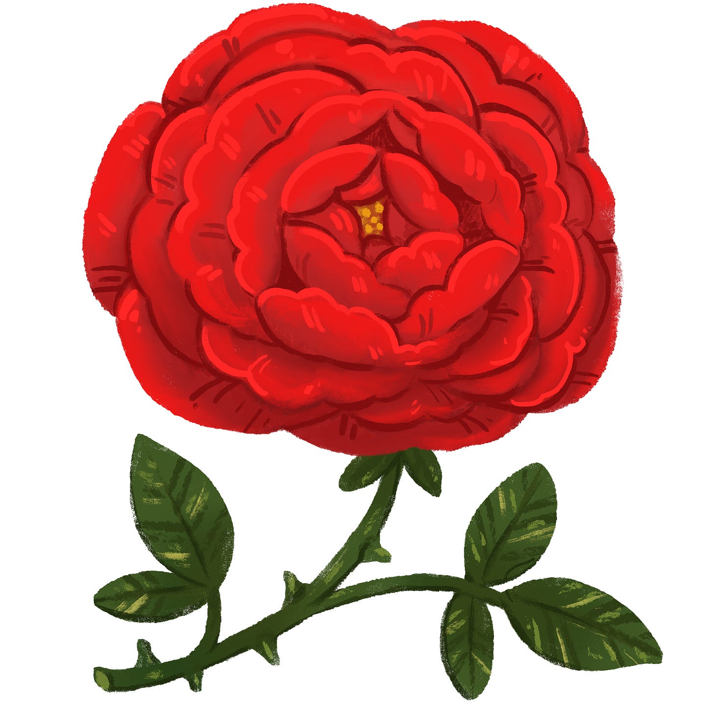 An illustration of a stylized rose