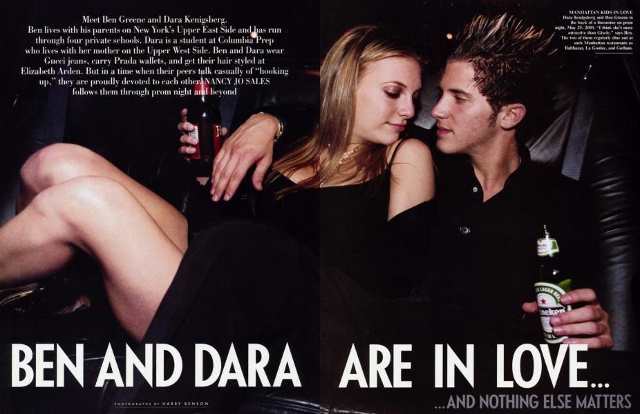 BEN AND DARA ARE IN LOVE AND......NOTHING ELSE MATTERS | Vanity Fair |  September 2001