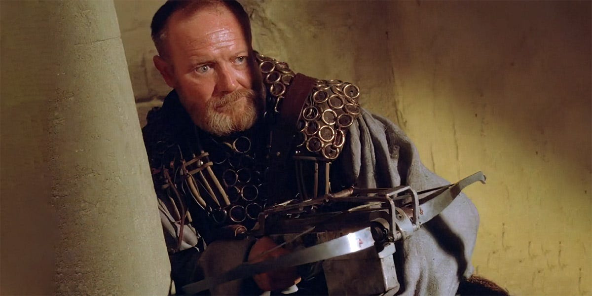 Ranulf the crossbowman - Hawk the Slayer movie - Character profile -  Writeups.org