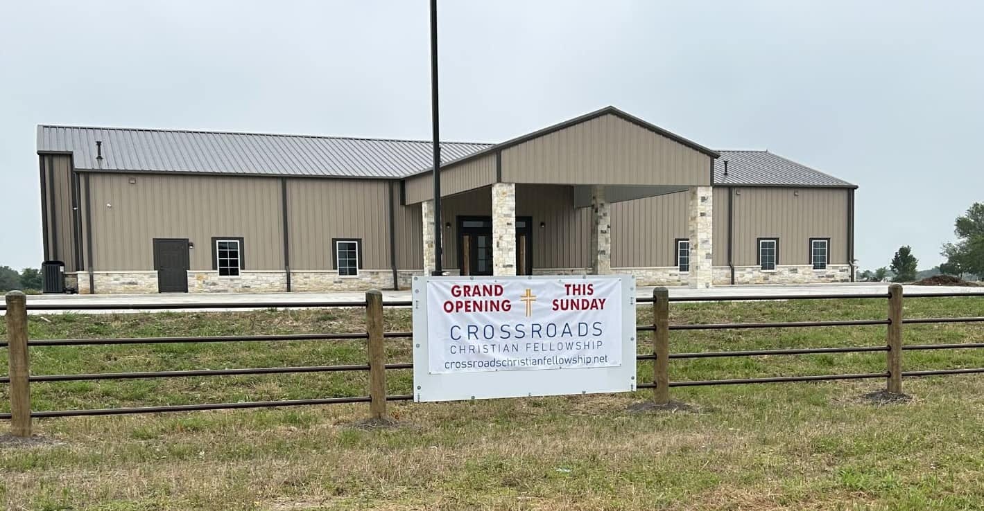 Image of the Grand Opening of The Crossroads Christian Fellowship new building in Schulenburg, Texas.