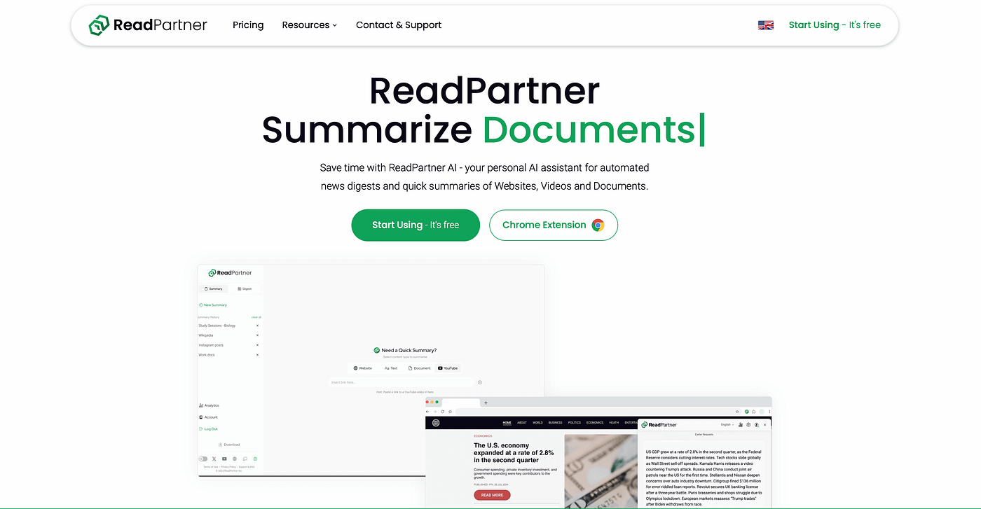 ReadPartner’s homepage.