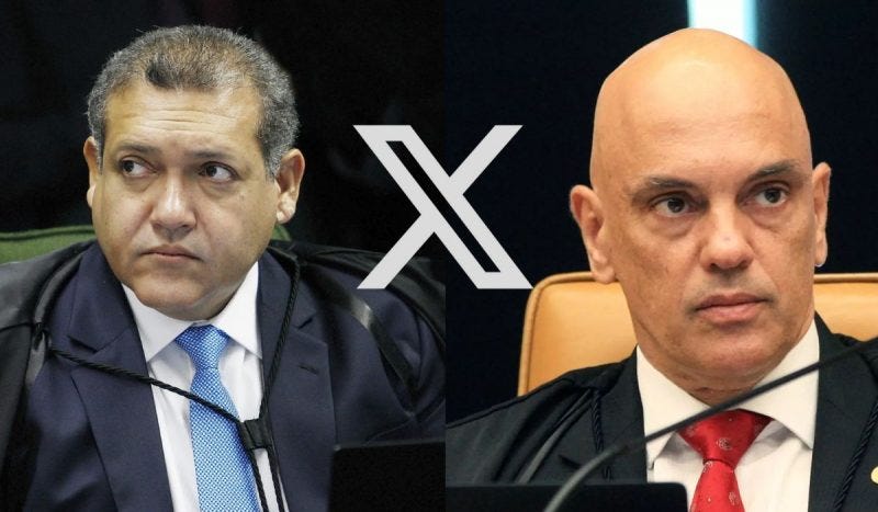 Nunes Marques dá prazo de 5 dias para Moraes justificar censura ao X