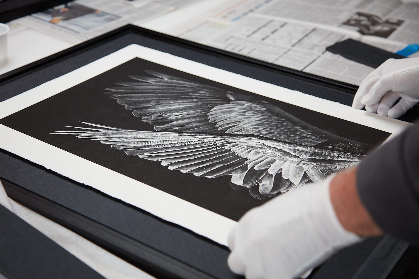 open-framed print using Bizan and stand-off