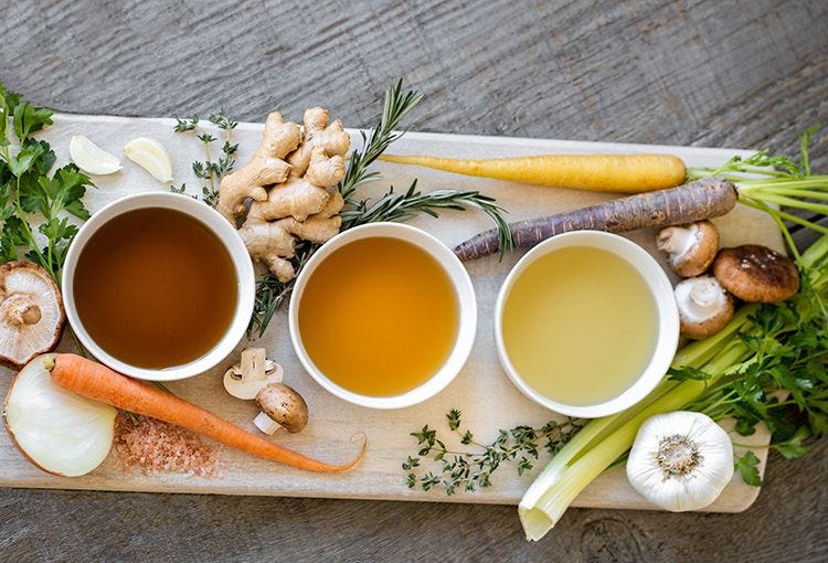 bouillon de volaille et légumes