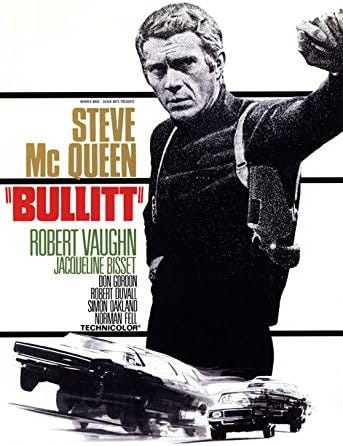 Amazon.com: Bullitt Movie Poster, Car Chase, Steve McQueen, Dramatic ...