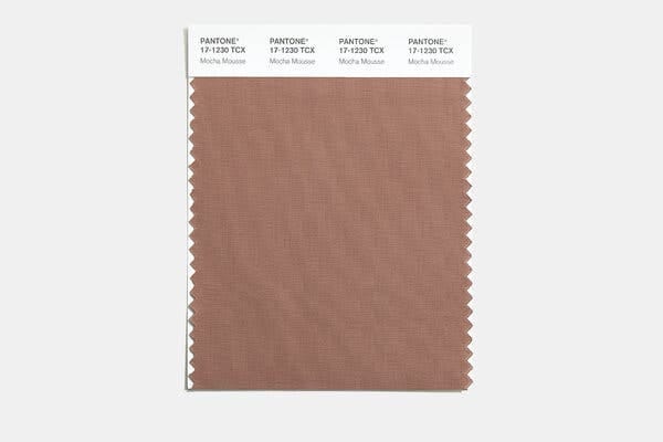 A swatch of brown on a white backdrop. 