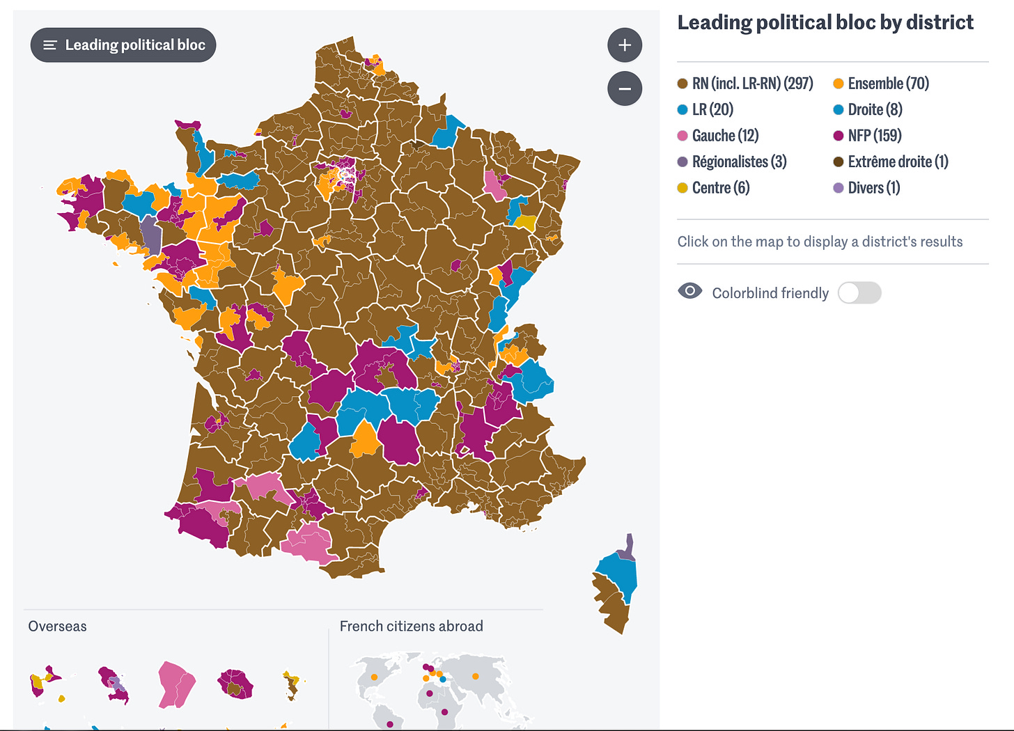 French Elections: Map of the first Round's Results