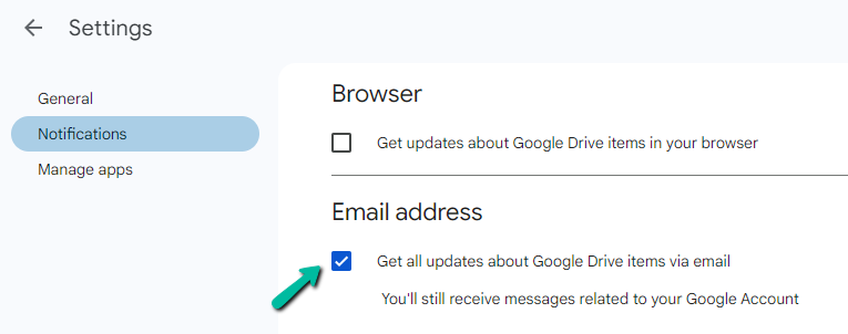 The Possible: Google Drive email notifications