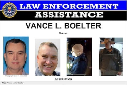 Imagen proporcionada por el FBI con fotos de Vance L. Boelter. Imagen proporcionada por el FBI con fotos de Vance L. Boelter.