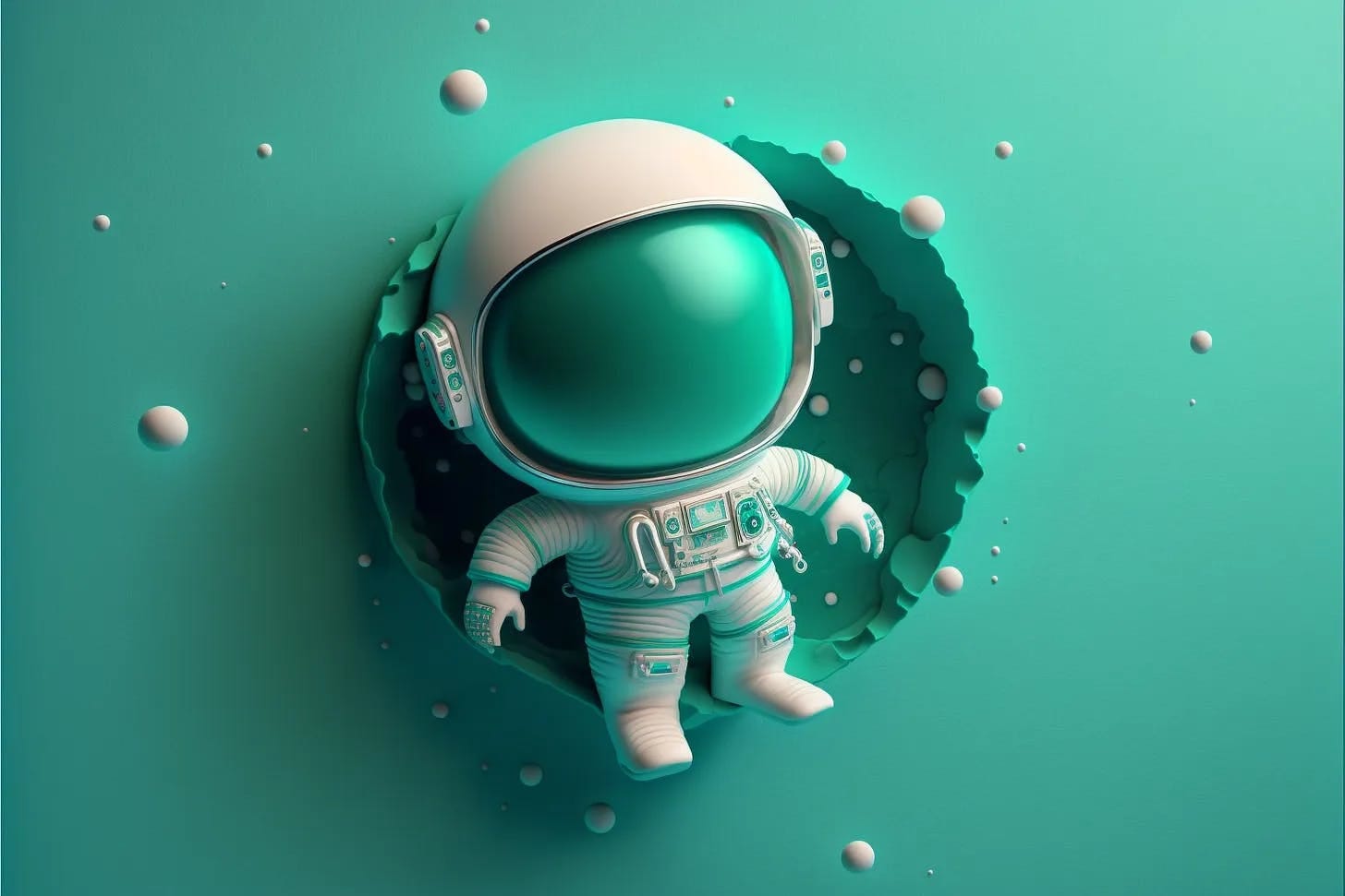 Tiny astronaut created by MidJourney