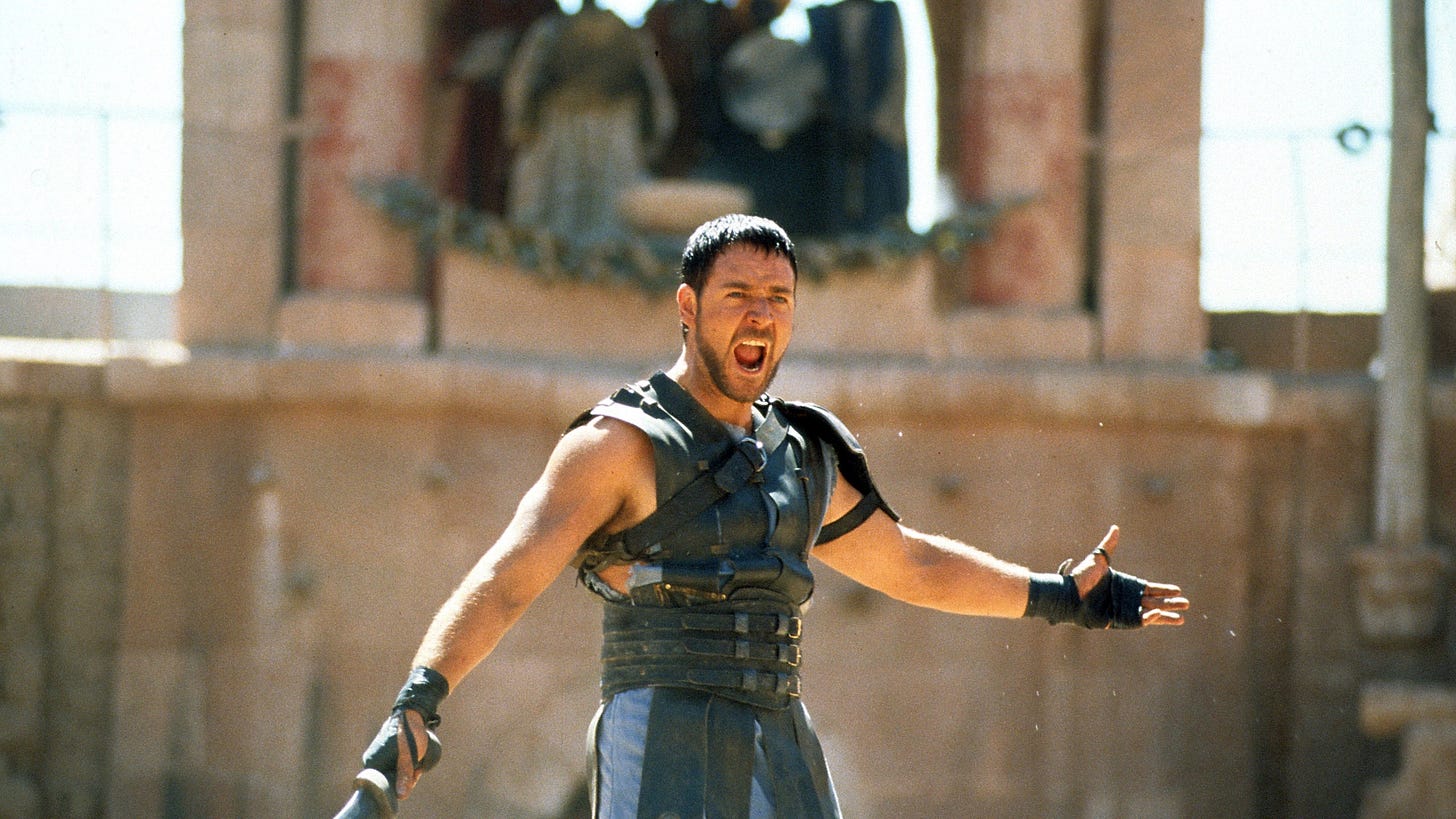Russell Crowe returns to his Gladiator office, the Colosseum, 22 years  later | British GQ
