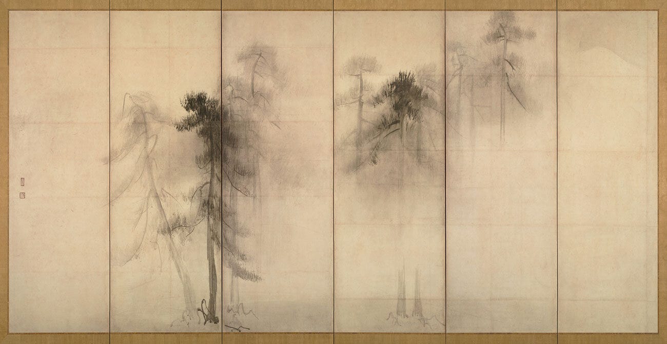 Hasegawa Tohaku - Pine Trees in the Mist