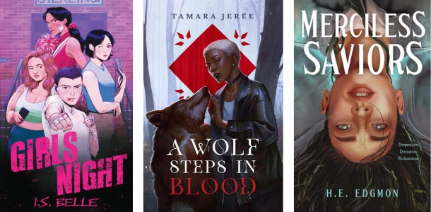 three of the covers of the queer new releases listed