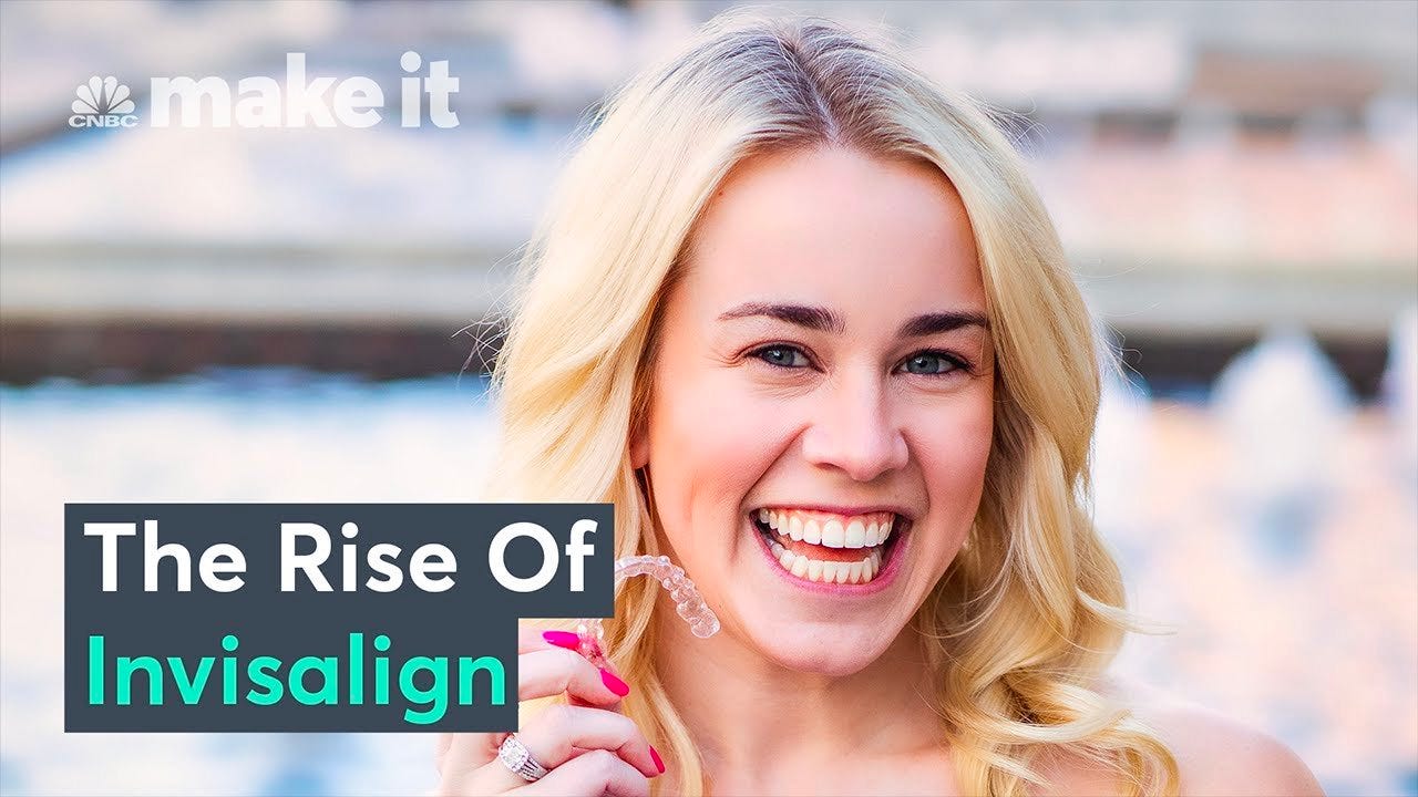 May be an image of 1 person and text that says "all I CNBC make it The Rise Of Invisalign n"