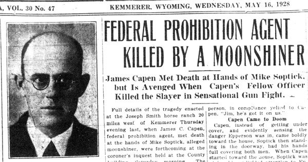 Newspaper Article - Federal Prohibition Agent Killed by a Moonshiner |  Bureau of Alcohol, Tobacco, Firearms and Explosives