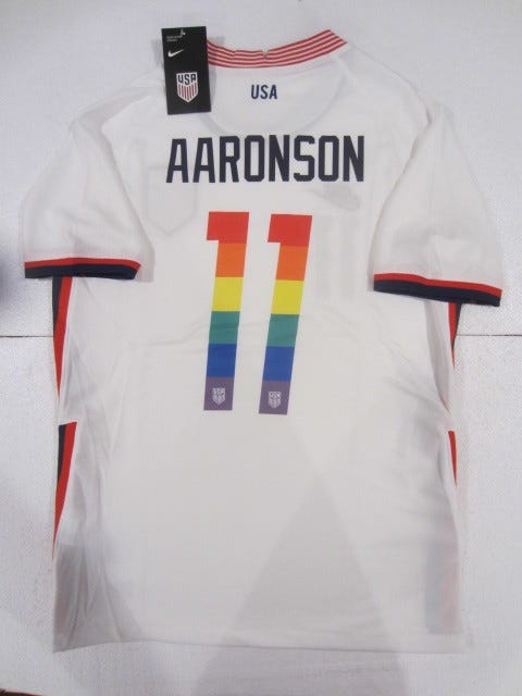 Brenden Aaronson USA USMNT Rainbow Pride Stadium Home Soccer Jersey ...