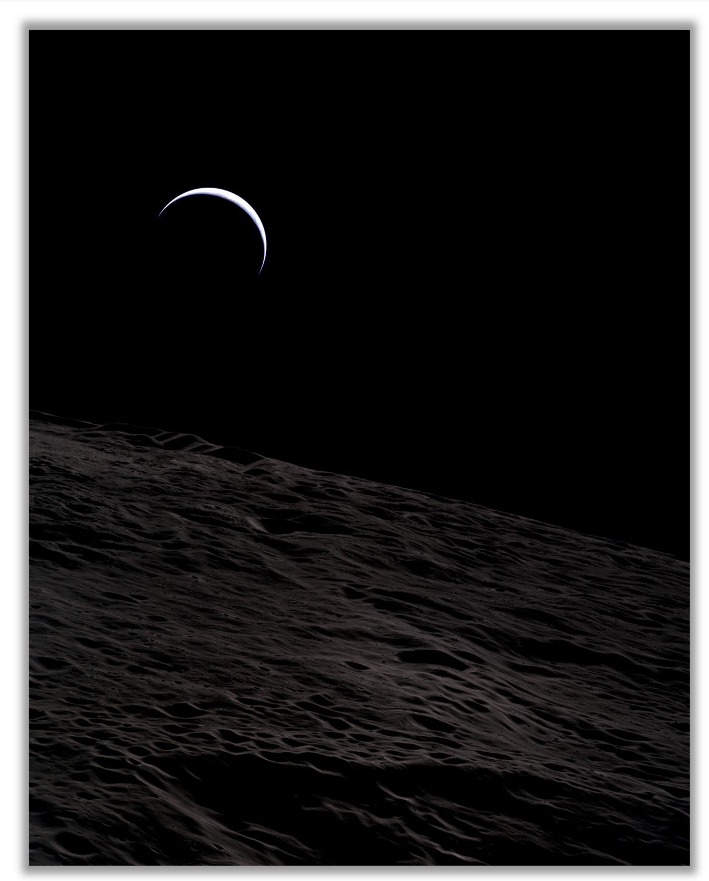 "Crescent earth," as seen in lunar orbit by Al Worden