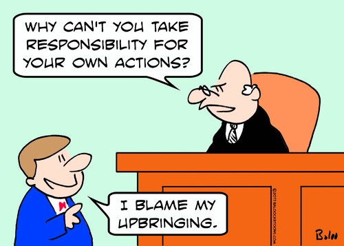 blame upbringing responsibility By rmay | Politics Cartoon | TOONPOOL