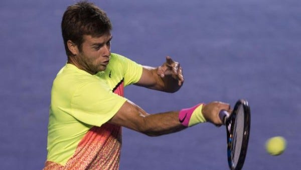 ryan harrison returning david ferrers balls for atp acapulco 2015 images