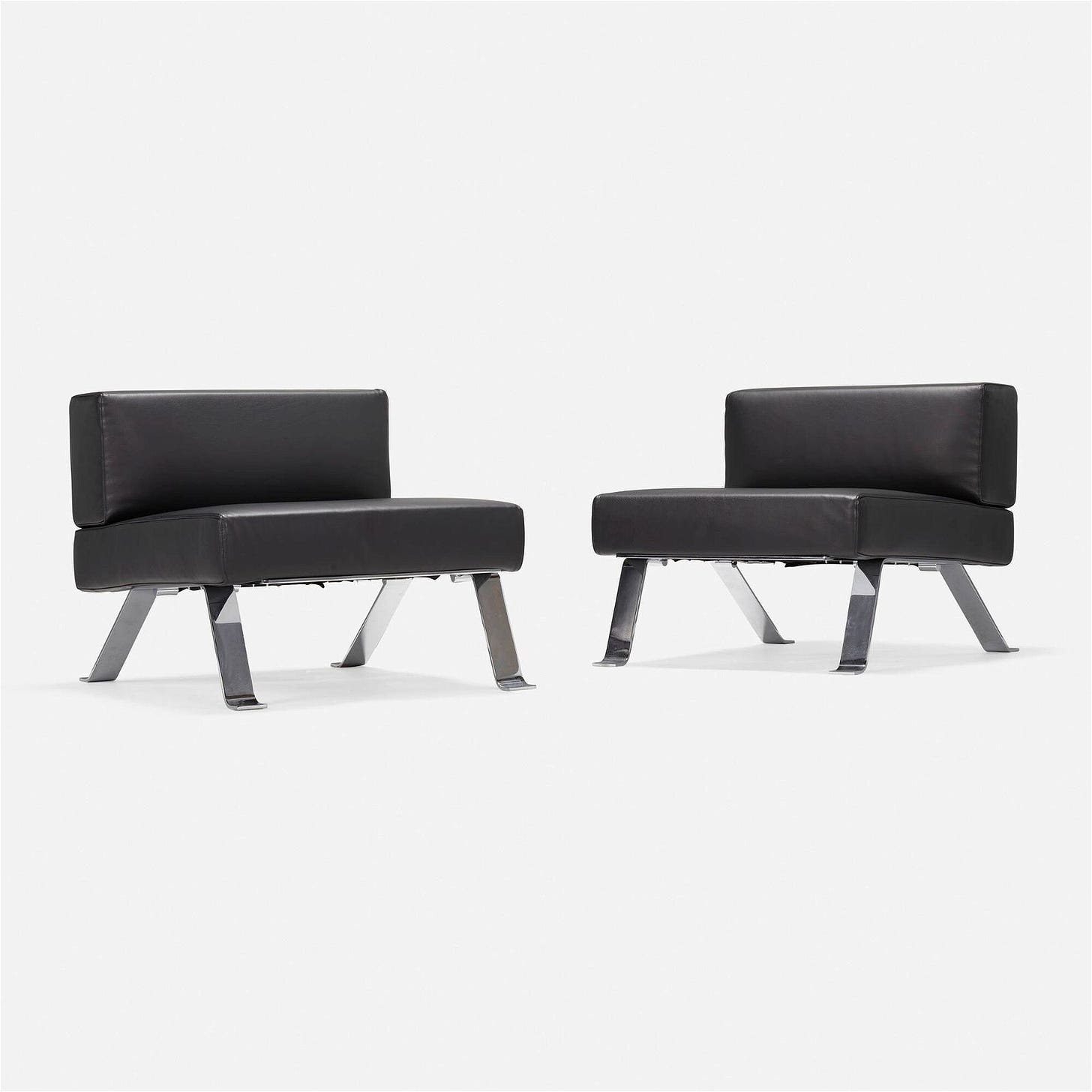 Charlotte Perriand, Ombra 512 lounge chairs, pair