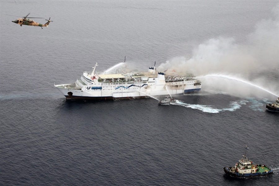 Over 1200 Passengers Rescued from Burning Ferry in the Red Sea, One Dead & Many Injured | Cruise ...